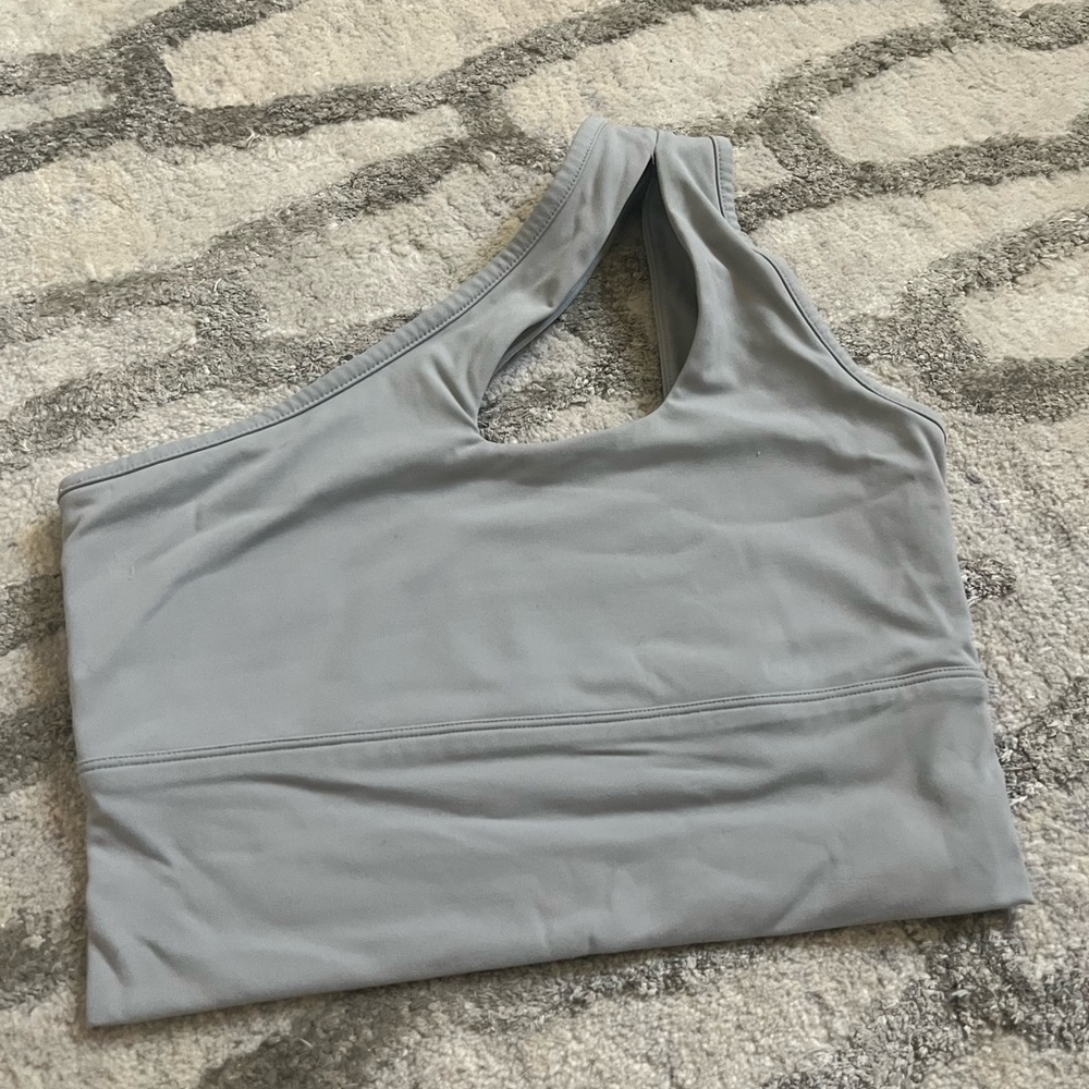 Ilus One Shoulder Sports Bra Active Top Gray Size Small